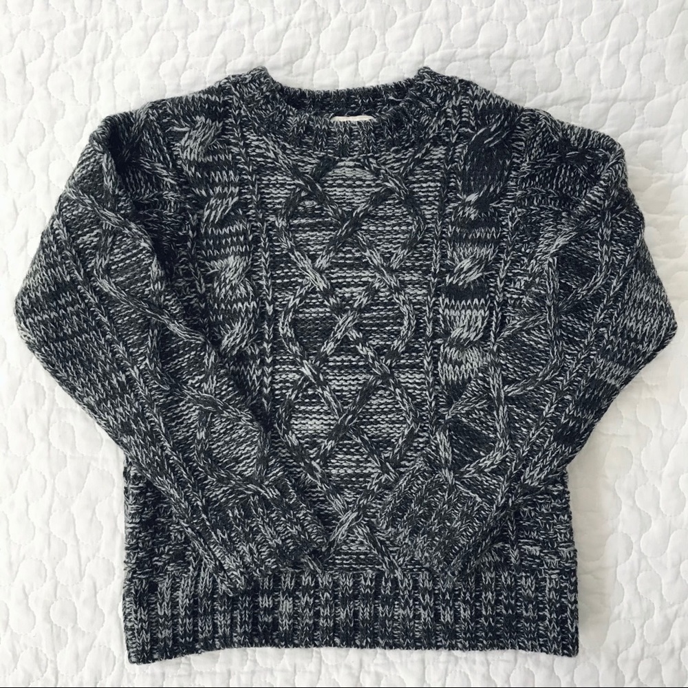 Bit’z Kids Marbled Grey Cable Knit Sweater